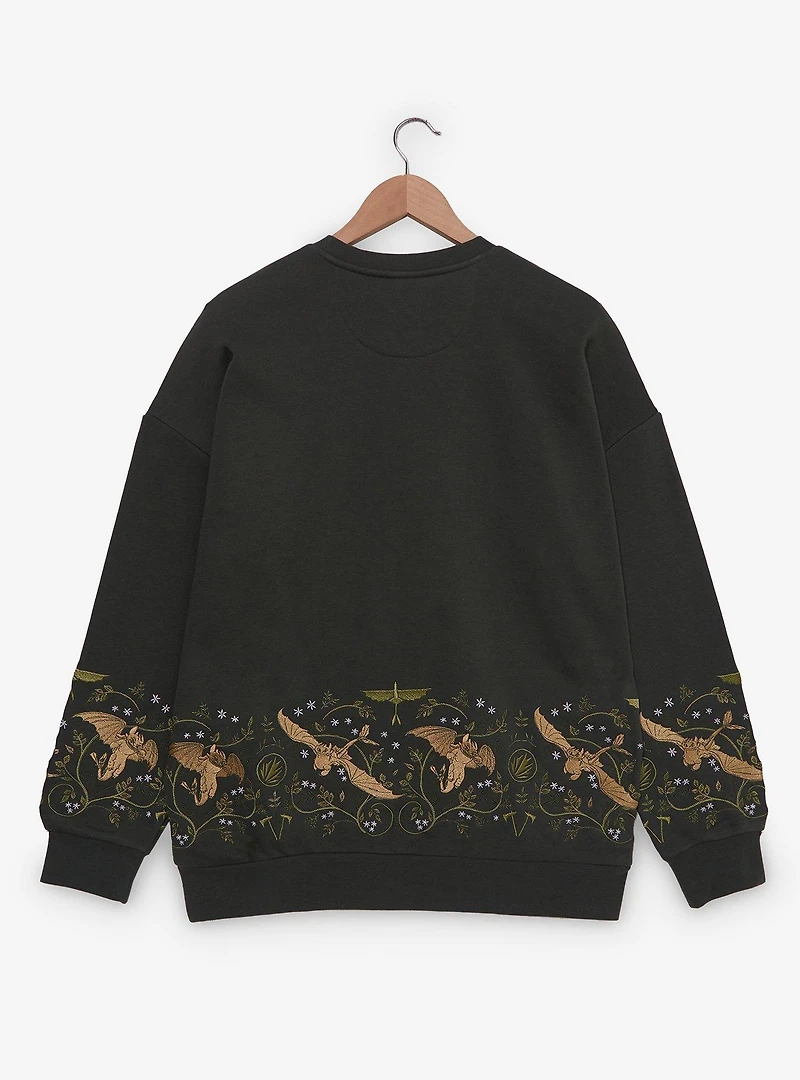 DreamWorks How To Train Your Dragon Toothless Floral Embroidered Crewneck - BoxLunch Exclusive
