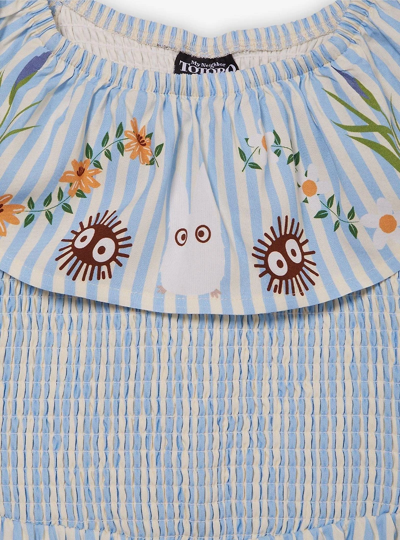 Studio Ghibli® My Neighbor Totoro Striped Floral Icons Ruffle Smock Dress