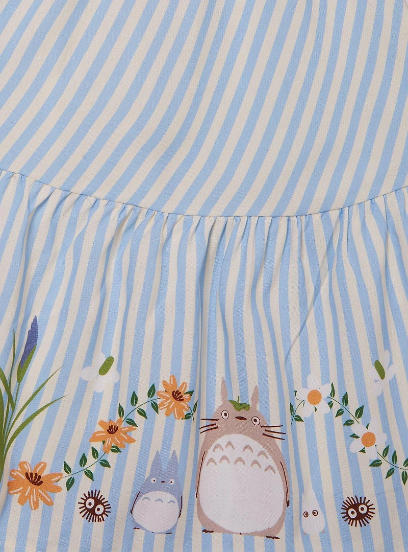 Studio Ghibli® My Neighbor Totoro Striped Floral Icons Ruffle Plus Smock Dress