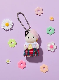Calico Critters School Girl Tuxedo Cat Baby Flocked 3D Keychain