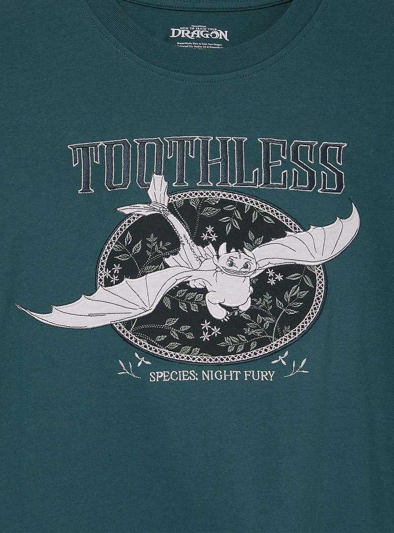 DreamWorks How to Train Your Dragon Toothless Embroidered Women's T-Shirt — BoxLunch Exclusive