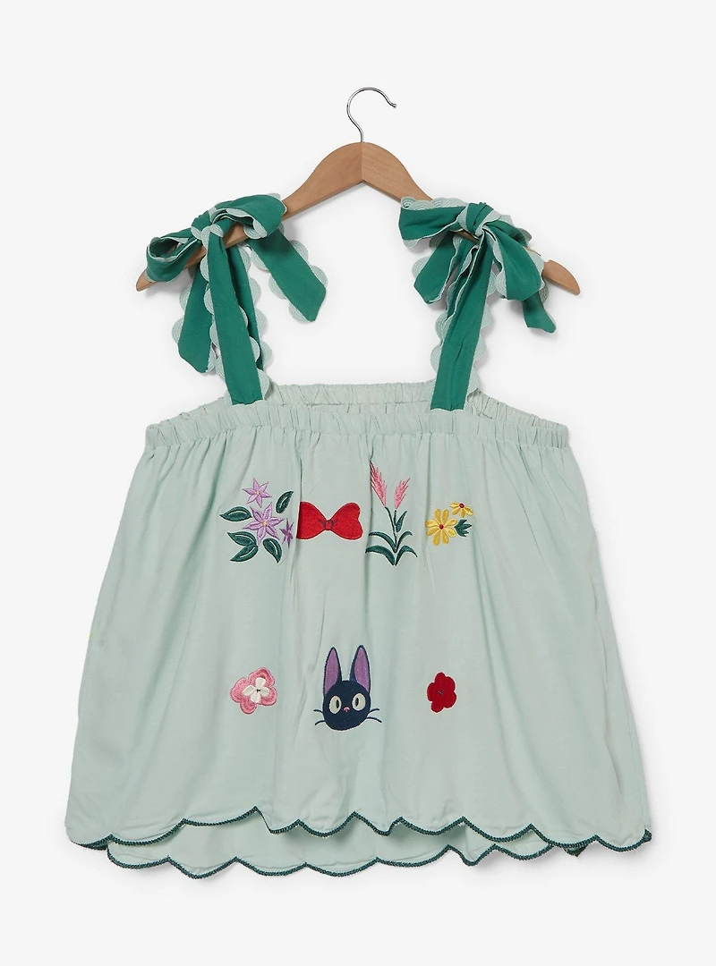 Studio Ghibli® Kiki's Delivery Service Embroidered Floral Logo Women's Plus Tank