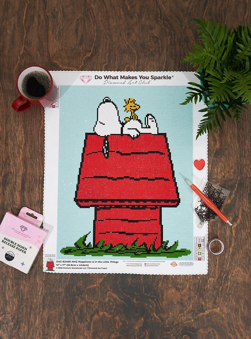 Diamond Art Kit Peanuts Snoopy Happiness Is in the Little Things Kit