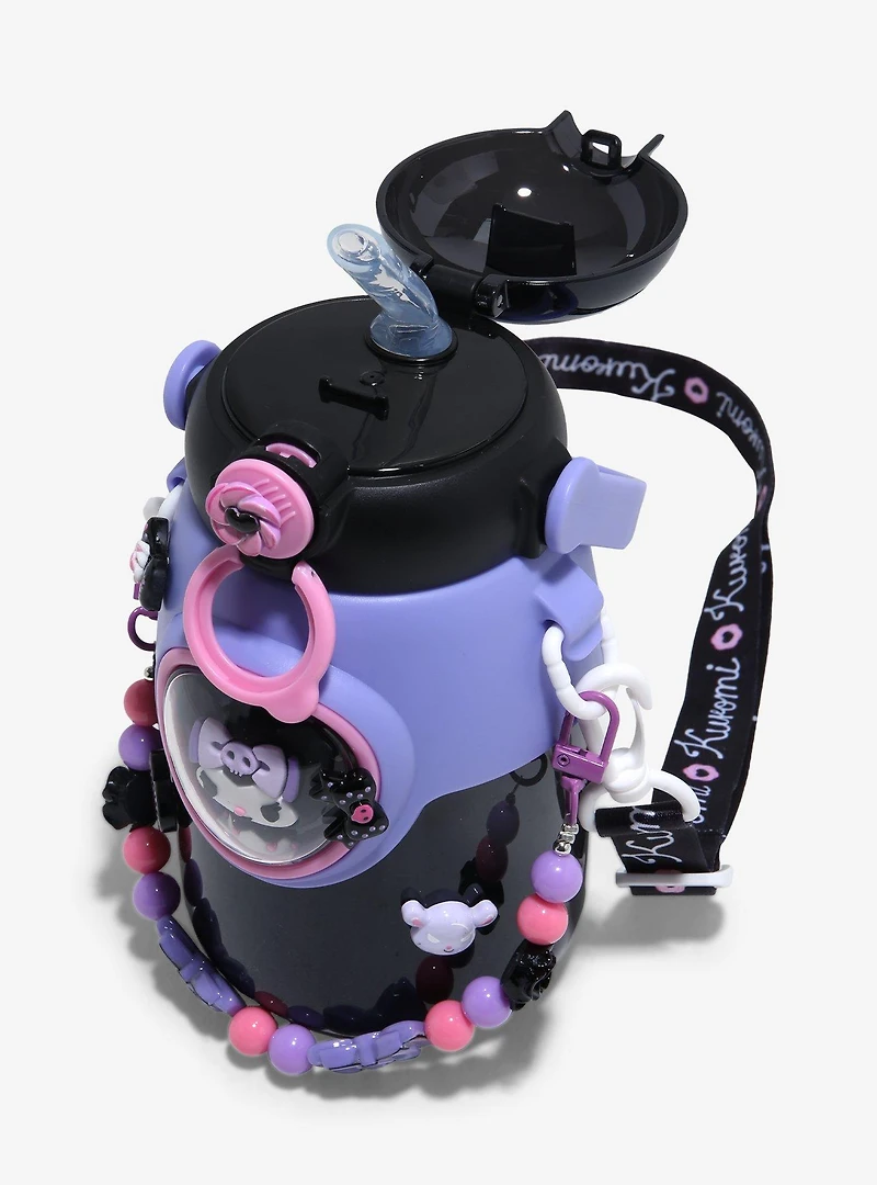 Sanrio Kuromi Water Bottle With Lanyard