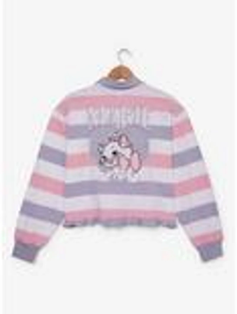 Disney The Aristocats Marie Striped Women's Cropped Long Sleeve T-Shirt - BoxLunch Exclusive