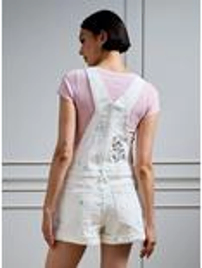 Disney The Aristocats Kittens Paint Splatter Women's Short Overalls - BoxLunch Exclusive