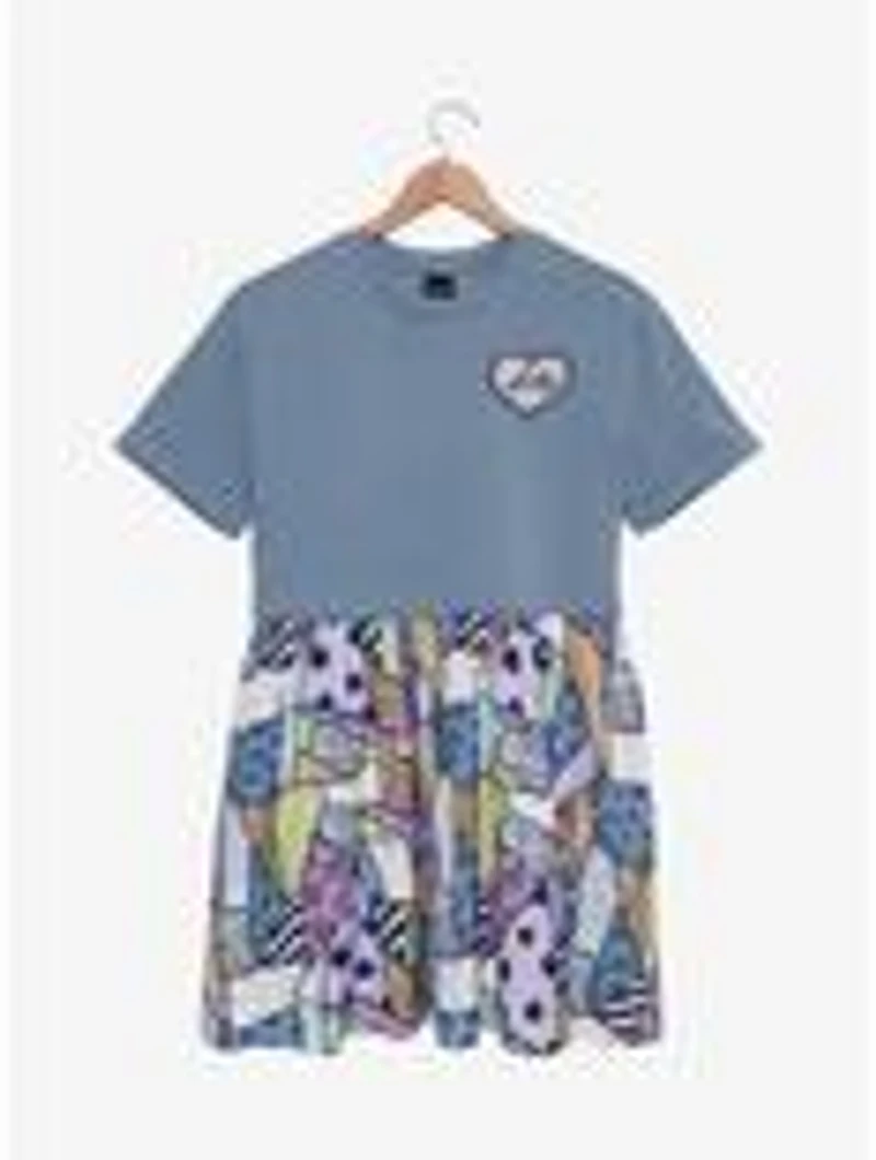 Disney The Nightmare Before Christmas Sally Patchwork Plus T-Shirt Dress - BoxLunch Exclusive