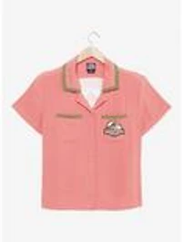 Jurassic Park Floral Logo Women's Slightly Cropped Woven Button-Up - BoxLunch Exclusive