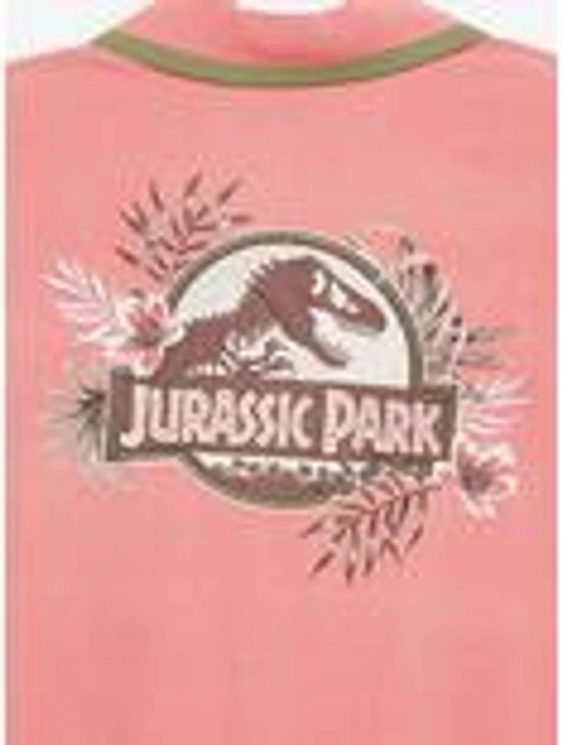 Jurassic Park Floral Logo Women's Slightly Cropped Woven Button-Up - BoxLunch Exclusive