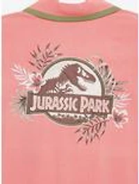 Jurassic Park Floral Logo Women's Slightly Cropped Woven Button-Up - BoxLunch Exclusive