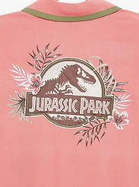 Jurassic Park Floral Logo Women's Slightly Cropped Woven Button-Up - BoxLunch Exclusive