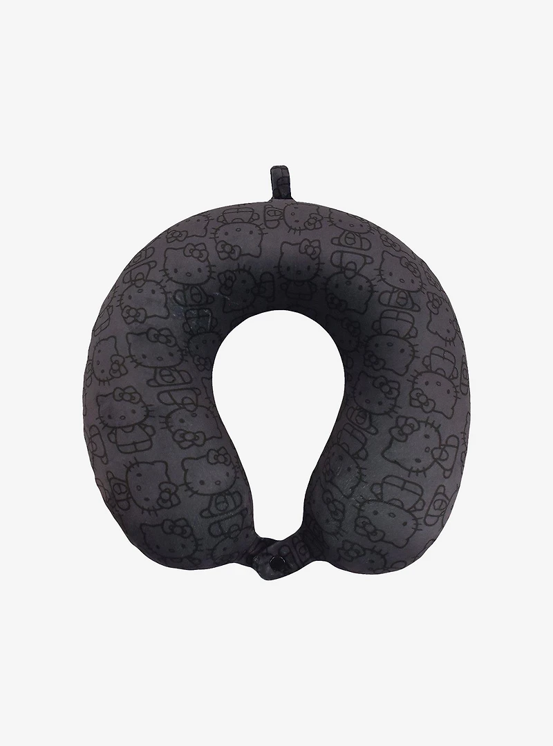FUL Hello Kitty All Over Print Travel Neck Pillow Black