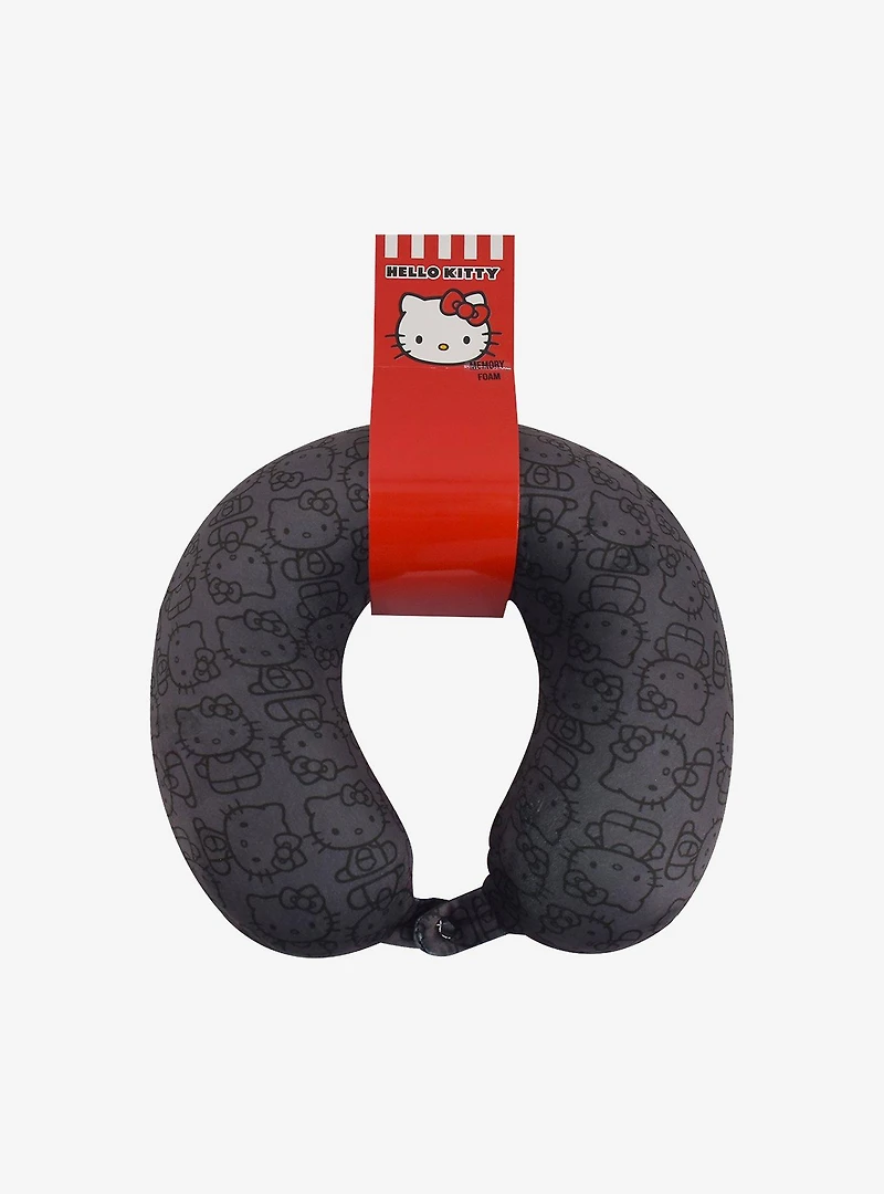 FUL Hello Kitty All Over Print Travel Neck Pillow Black