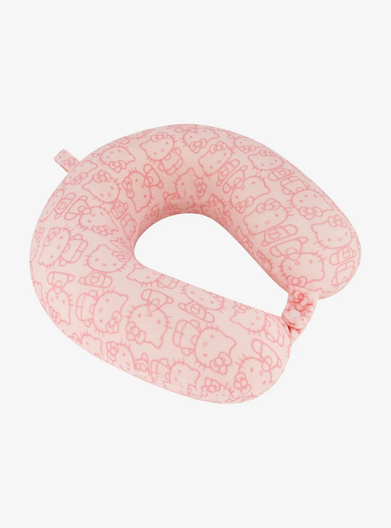 FUL Hello Kitty All Over Print Travel Neck Pillow Pink