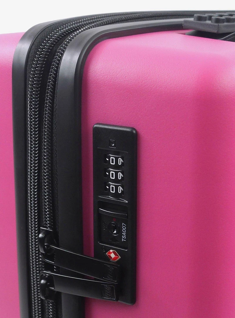 FUL LEGO Signature Brick 2x3 Trolley Expandable Carry-On Luggage Pink