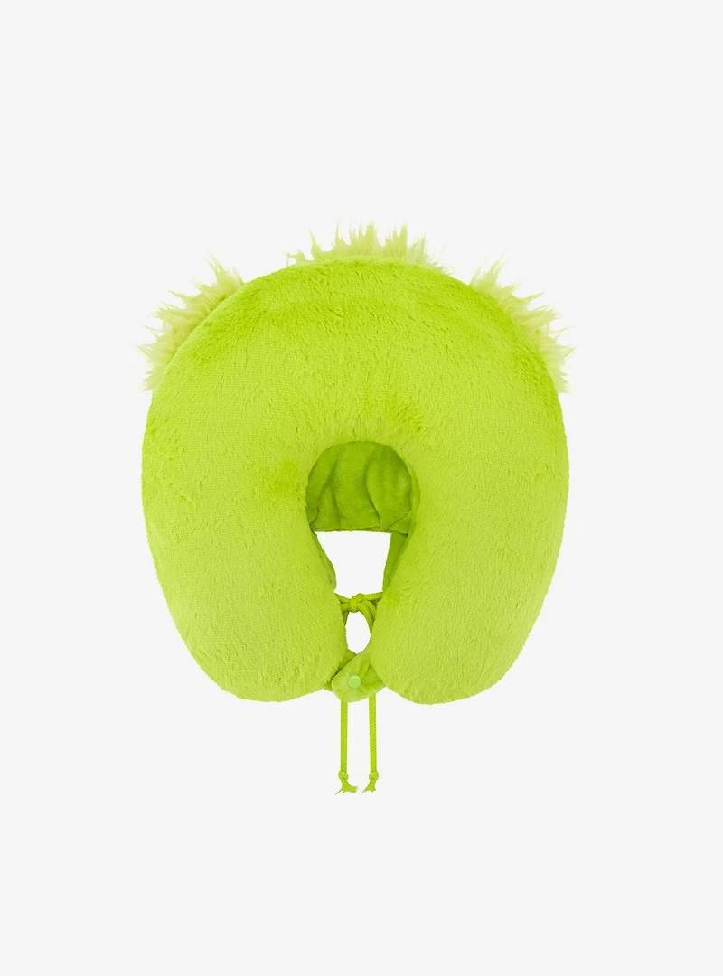 FUL The Grinch Face Hooded Fur Travel Neck Pillow