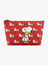 FUL Peanuts Snoopy & Woodstock Red Trapezoid Cosmetic Bag