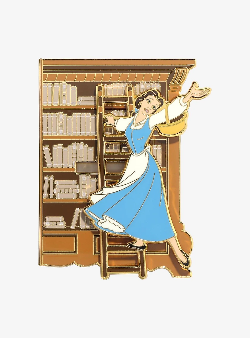 Loungefly Disney Beauty and The Beast Belle Library Sliding Enamel Pin - BoxLunch Exclusive