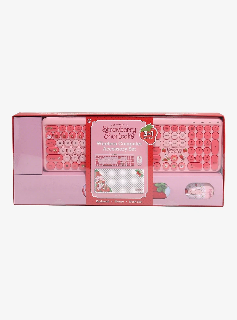 Strawberry Shortcake Pink Keyboard and Desk Mat Set