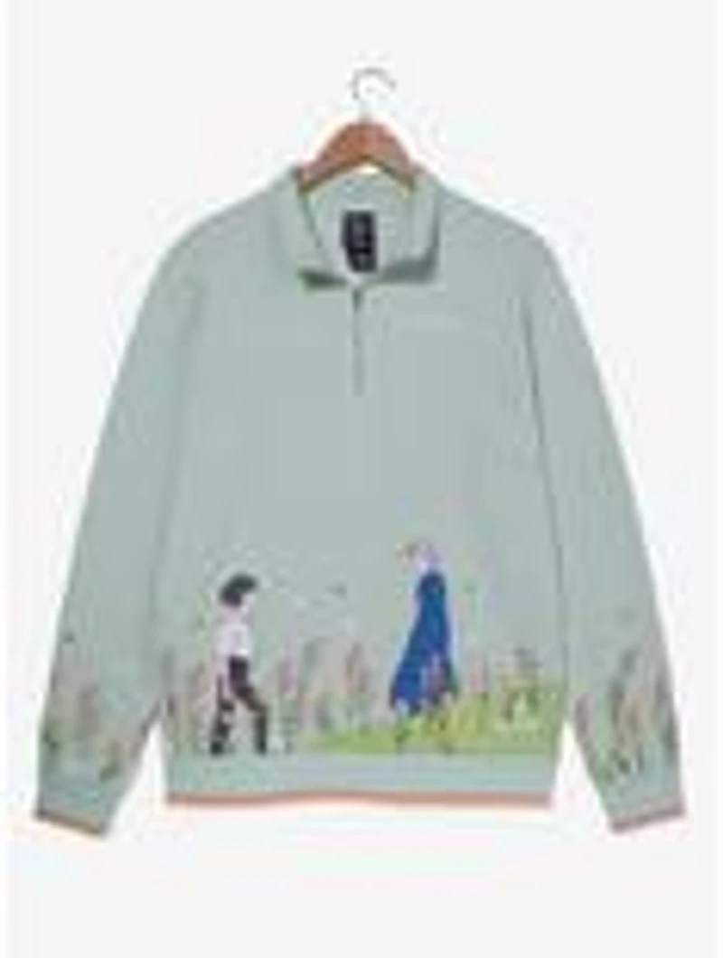 Studio Ghibli® Howl's Moving Castle Howl & Sophie Meadow Scene Quarter Zip Crewneck - BoxLunch Exclusive