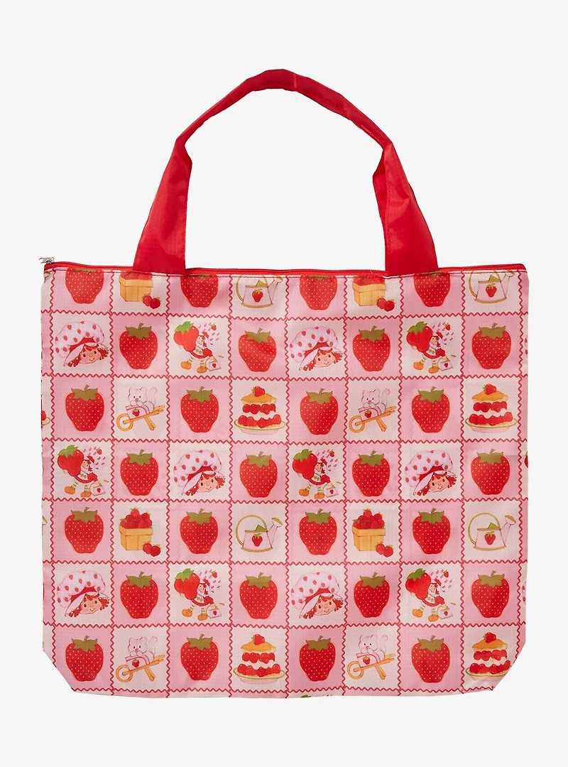 Strawberry Shortcake Patchwork Reusable Collapsible Tote Bag - BoxLunch Exclusive