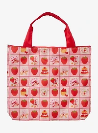 Strawberry Shortcake Patchwork Reusable Collapsible Tote Bag - BoxLunch Exclusive