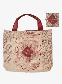 Harry Potter The Marauder's Map Allover Print Reusable Collapsible Tote Bag - BoxLunch Exclusive