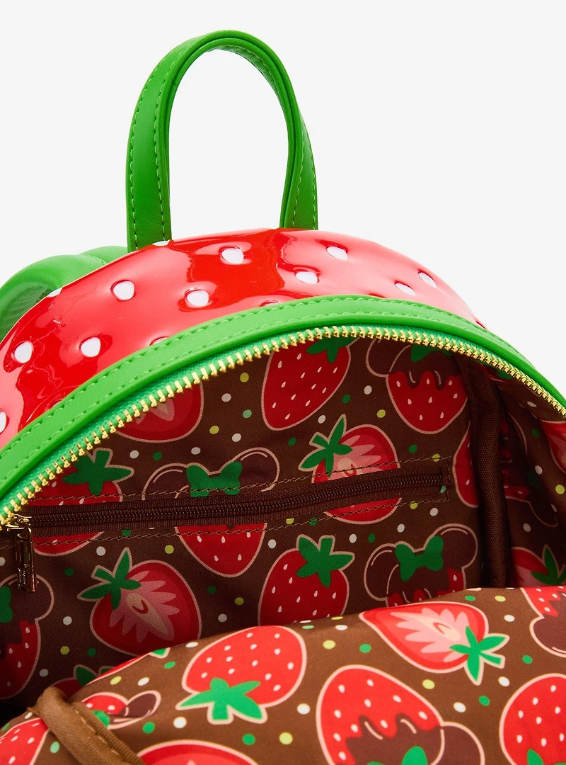 Loungefly Disney Minnie Mouse Chocolate Dipped Strawberry Ears Scented Mini Backpack - BoxLunch Exclusive