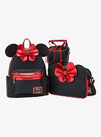 Loungefly Disney Minnie Mouse Metallic Red Bow Ears Crossbody Bag- BoxLunch Exclusive