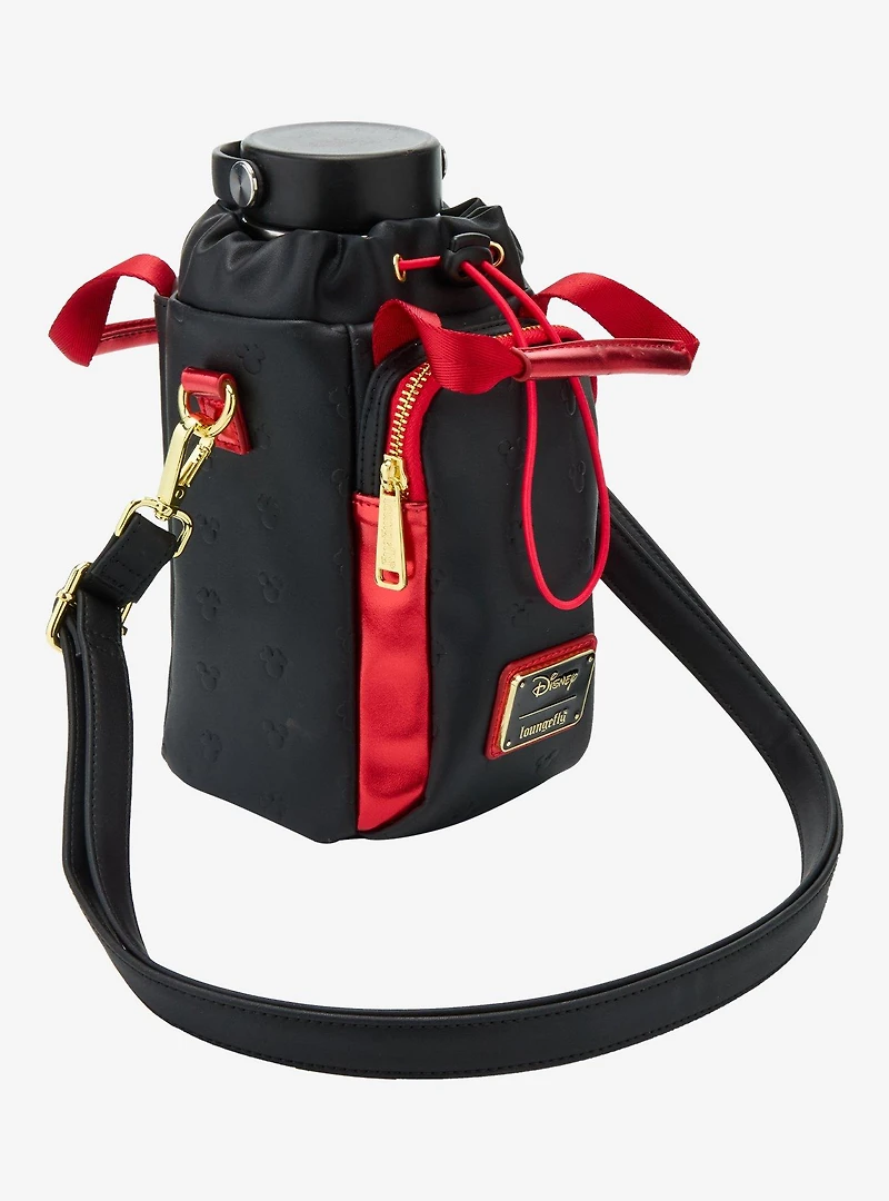 Loungefly Disney Minnie Mouse Metallic Red Embossed Water Bottle Holder Crossbody Bag - BoxLunch Exclusive