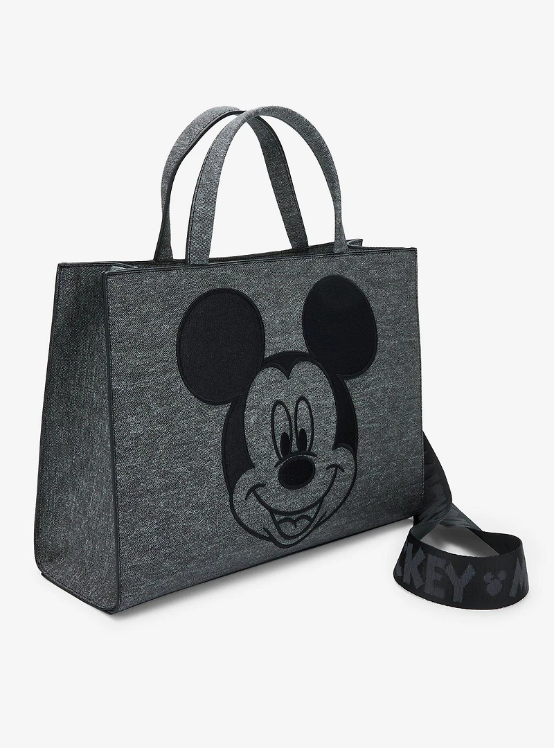 Loungefly Disney Mickey Mouse Gray Denim Convertible Handbag — BoxLunch Exclusive