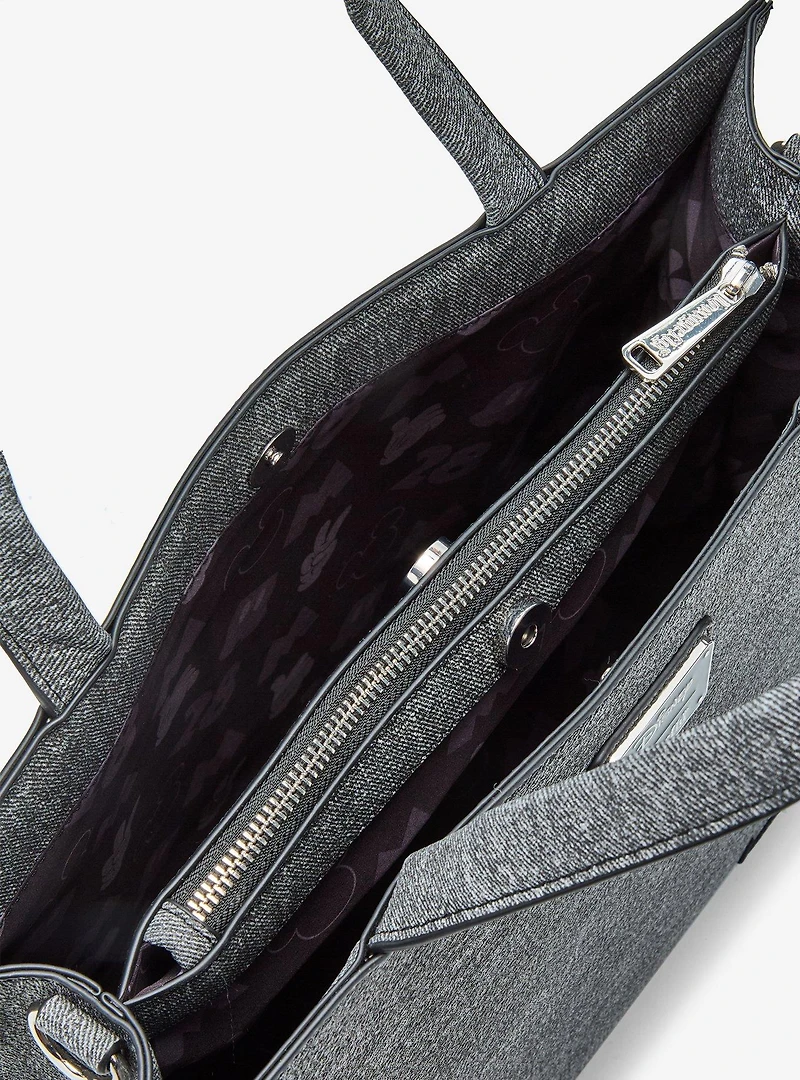 Loungefly Disney Mickey Mouse Gray Denim Convertible Handbag — BoxLunch Exclusive