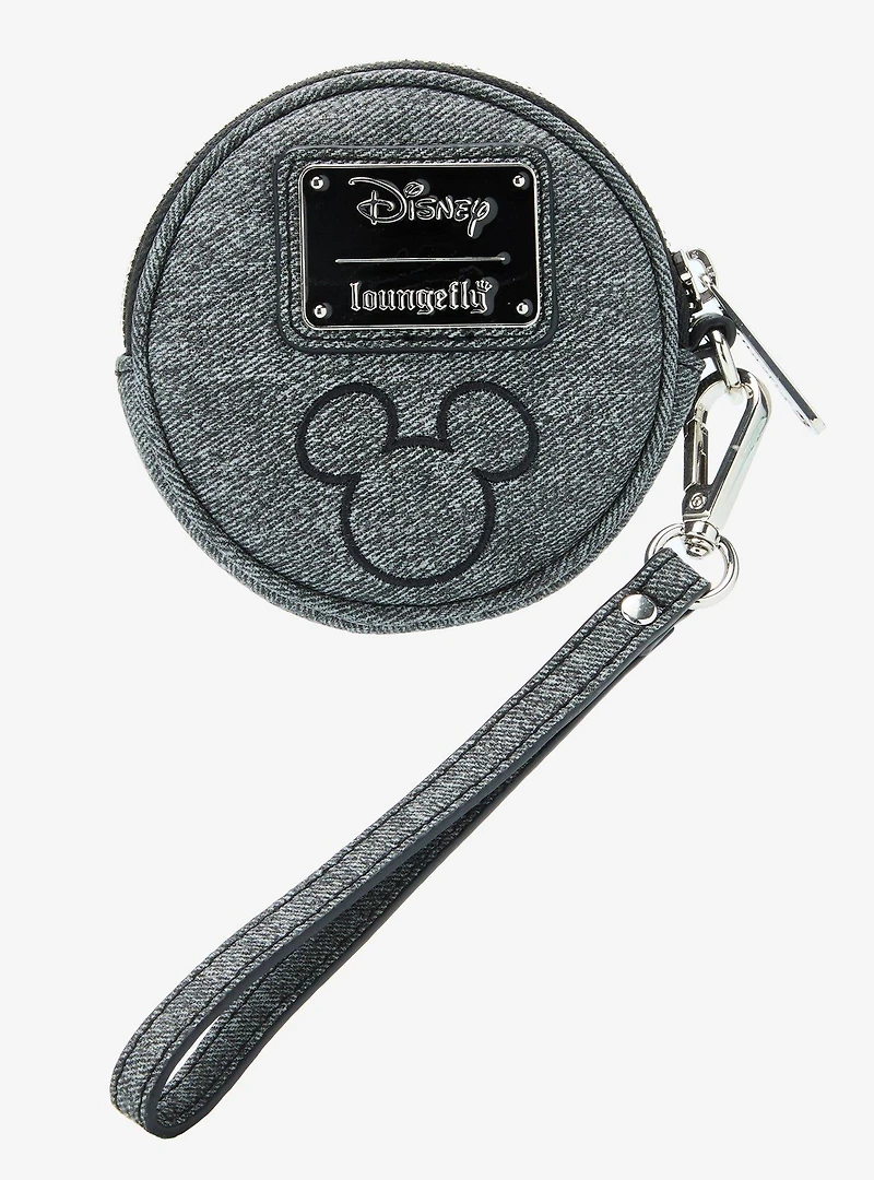 Loungefly Disney Mickey Mouse Gray Denim Coin Purse — BoxLunch Exclusive