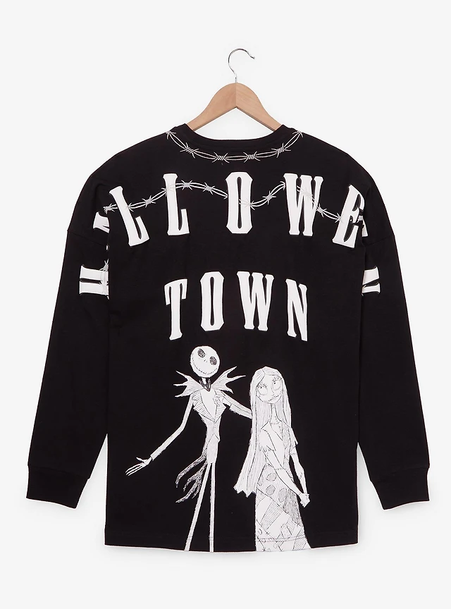 Disney The Nightmare Before Christmas Jack & Sally Barbed Wire Long Sleeve T-Shirt - BoxLunch Exclusive