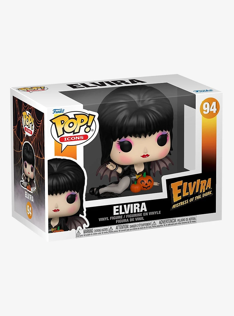Funko Pop! Icons Elvira: Mistress of the Dark Elvira with Pumpkins Vinyl Figure