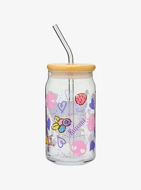 Sanrio Kuromi Treats Glass Cup With Straw — BoxLunch Exclusive