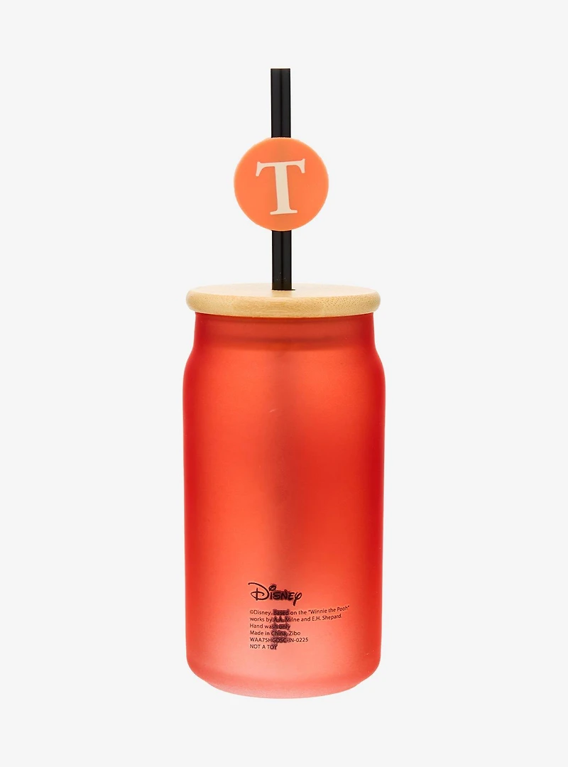Disney Winnie the Pooh Tigger Face Glass Cup with Straw - BoxLunch Exclusive