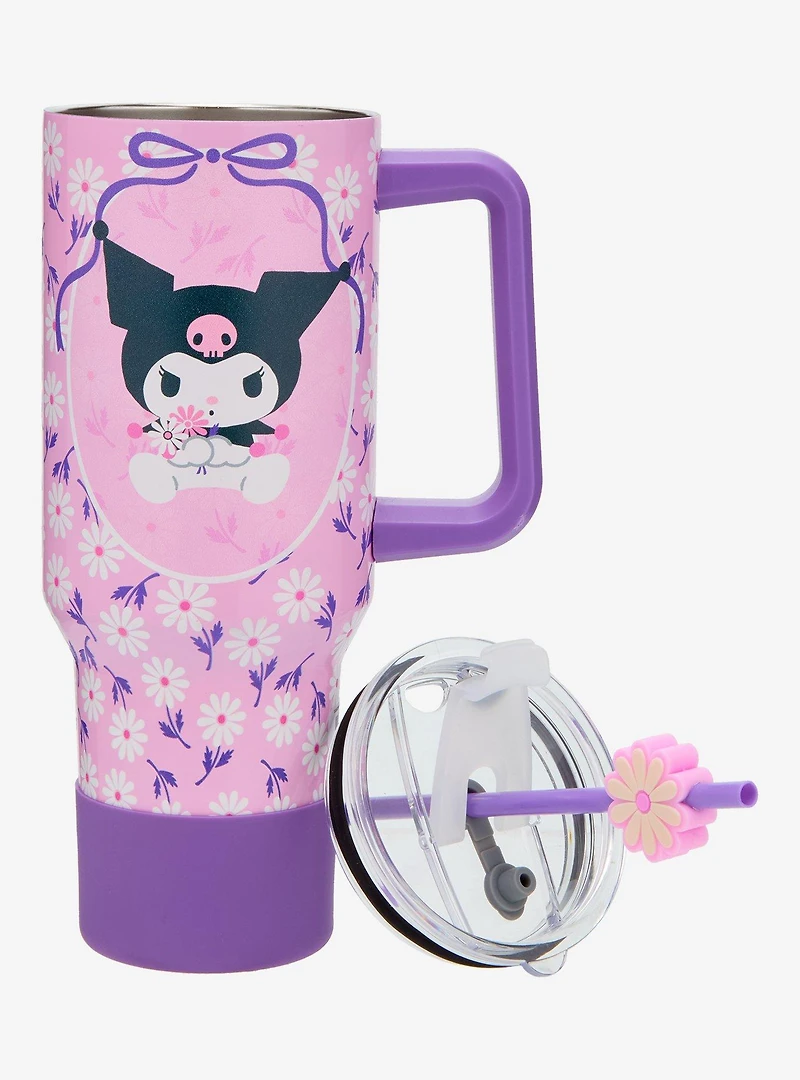 Sanrio Kuromi Floral Straw Tumbler With Handle — BoxLunch Exclusive