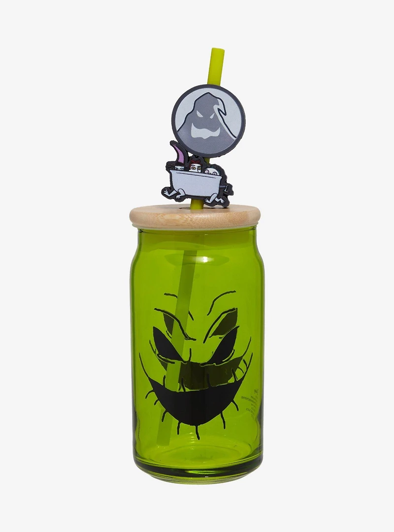 Disney The Nightmare Before Christmas Oogie Boogie Glass With Straw Charm — BoxLunch Exclusive