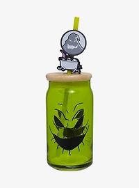 Disney The Nightmare Before Christmas Oogie Boogie Glass With Straw Charm — BoxLunch Exclusive