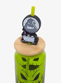 Disney The Nightmare Before Christmas Oogie Boogie Glass With Straw Charm — BoxLunch Exclusive