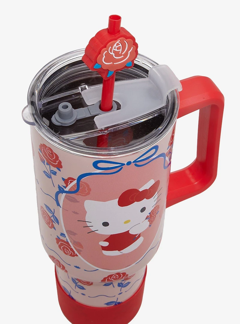 Sanrio Hello Kitty Roses Straw Tumbler With Handle - BoxLunch Exclusive
