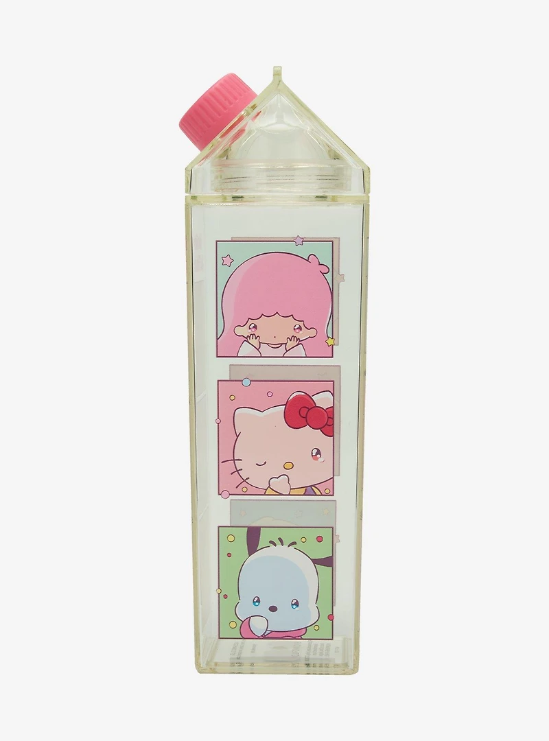 Sanrio Hello Kitty and Friends Grid Milk Carton Water Bottle