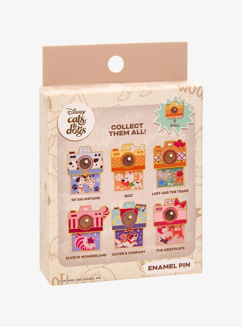 Disney Cats & Dogs Camera Sliding Blind Box Enamel Pin - BoxLunch Exclusive