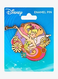 Disney Peter Pan Tinker Bell Floral Enamel Pin — BoxLunch Exclusive