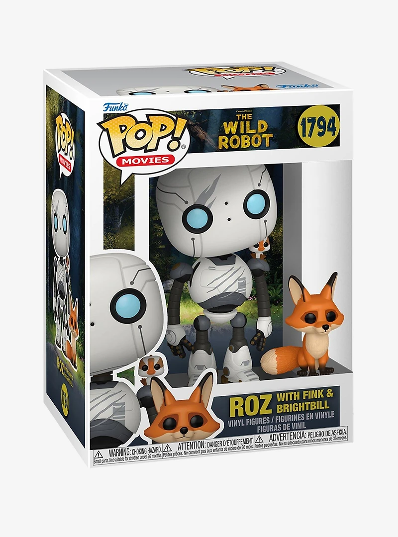 Funko Pop! Movies DreamWorks The Wild Robot Roz with Fink and Brightbill