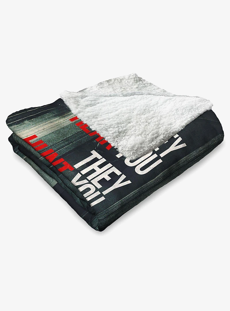 A Quiet Place Hiding Silk Touch Sherpa Throw Blanket
