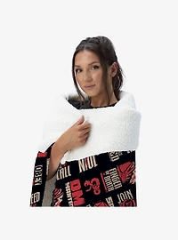 Dungeons & Dragons D&D Pattern Silk Touch Sherpa Throw Blanket
