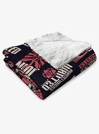 Dungeons & Dragons D&D Pattern Silk Touch Sherpa Throw Blanket