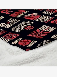 Dungeons & Dragons D&D Pattern Silk Touch Sherpa Throw Blanket